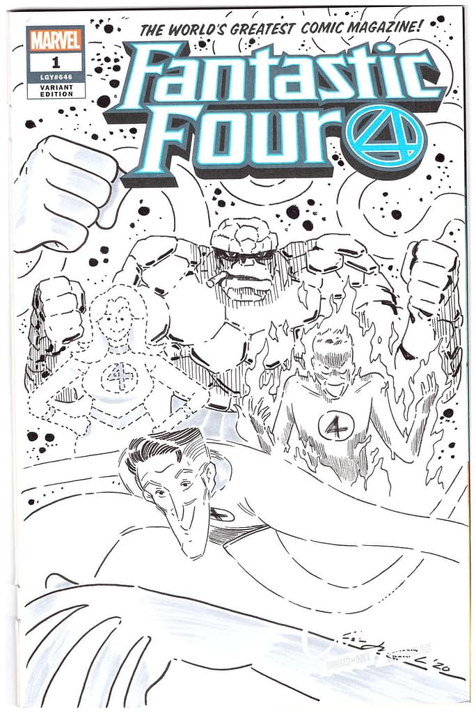 Wook Jin Clark Fantastic Four Comic Book Sketch Covers
